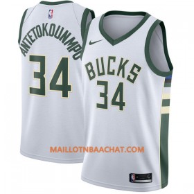 Maillot NBA Milwaukee Bucks Giannis Antetokounm 34 Nike 2017-18 Blanc Swingman - Homme
